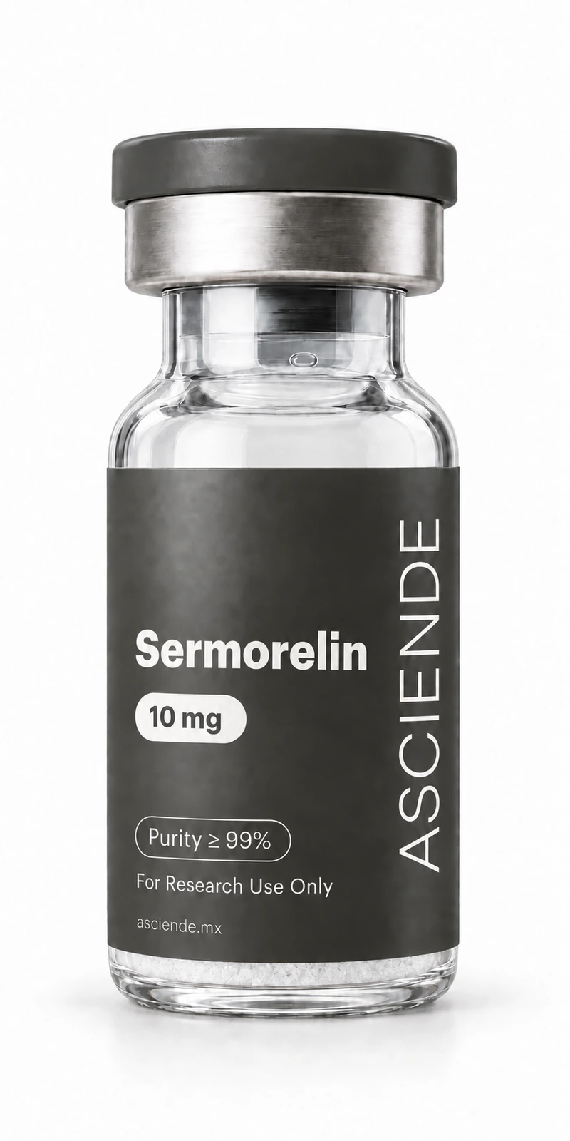 Vial de Sermorelina 10 mg, grado investigación, Asciende